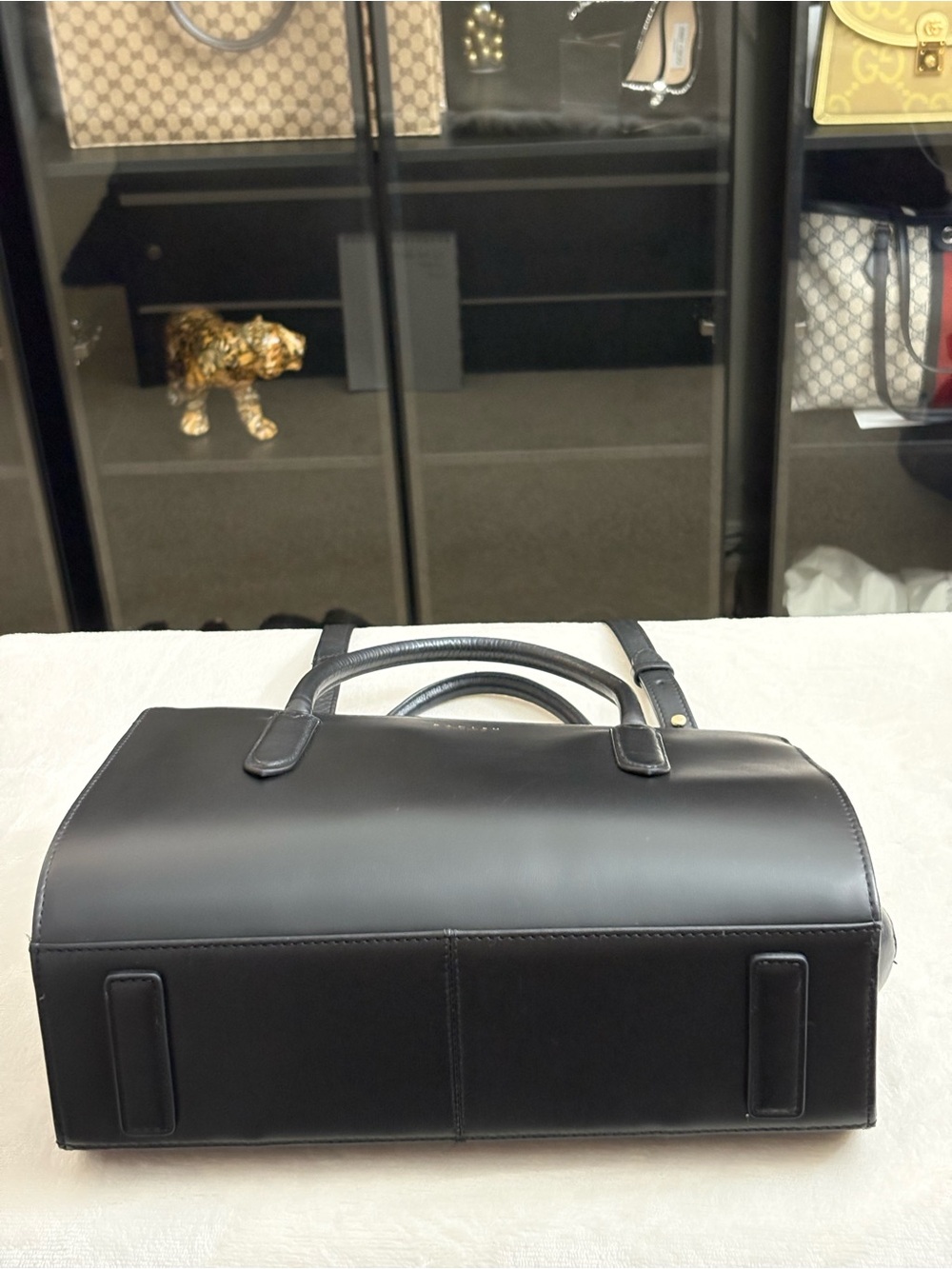 RADLEY LONDON Black Leather Structured Top-Handle Satchel - Picture 9 of 16